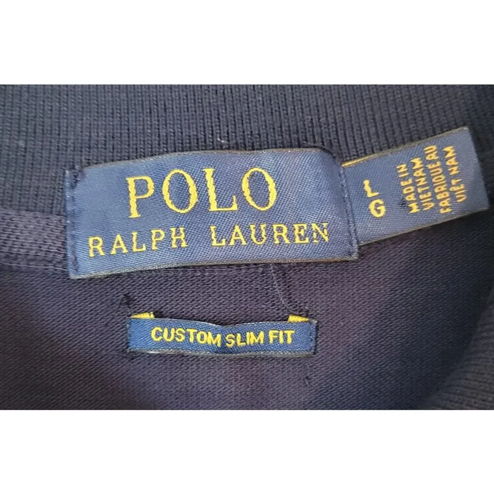 Ralph Lauren Navy Slim Fit Polo L Luxe Preppy